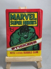 Vintage 1976 Topps Marvel Super Heroes Sticker Wax Pack Incredible Hulk picture