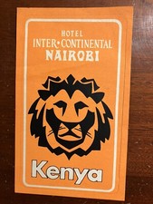 Hotel Inter-Continental Nairobi Kenya Vintage Sticker Africa picture