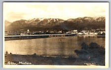 C.1940 RPPC POLSON, MT MONTANA BRIDGE RIVER MEIERS REAL PHOTO Postcard P57 picture