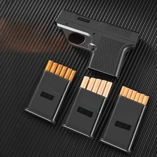 New Lighter Cigarette Case Jet Flame Pistol Gun Gas Cigar Butane Turbo Windproof picture