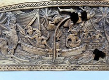 VTG Palauan Storyboard - Wood Carving - Story Of Meiechotchachau 24”x13” picture