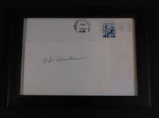 Signed Carl D Andersen Nobel Prize Physics Signed card and handwritten envelope picture