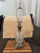 WATERFORD CRYSTAL &BRASS 21”HOSPITALITY PINEAPPLE  CUT LAMP 21