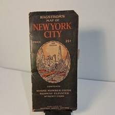 VINTAGE Hagstrom's Map of New York City 1948 .35 35 Cents price picture