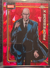 Topps 2026 Topps Chrome Sapphire Marvel X-Men Professor X #091 Red Parallel 1/5 picture