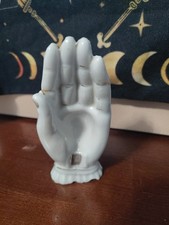 Vintage Made in Japan Porcelain Hand Ring Holder 4” Gold Accent MCM Vanity picture