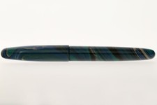 Wancher Dream Ebonite Fountain Pen Green + Gold M Nib Box Papers picture