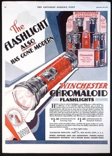 1931 Winchester Arms ad Chromaloid Flashlights -  Gone Modern picture