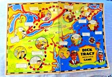 VINTAGE ILLUSTRATED CARTOON MAP USA DICK TRACY DETECTIVE GAME BOARD ONLY 1933 picture