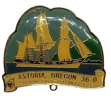 Astoria Oregon Lions Club Pin - Captain Gray Columbia 1792 picture