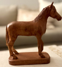 Vintage Hand-Carved Wooden Horse picture