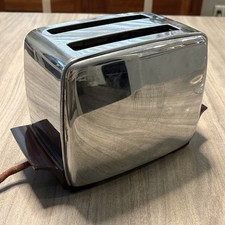 Vintage 50s Toastmaster Chrome Atomic Toaster Bakelite Tested Working Retro MCM picture