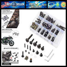 210 Pcs 304 Stainless Steel M5 M6 Motorcycle Fairing Bolt Kit (Black) picture