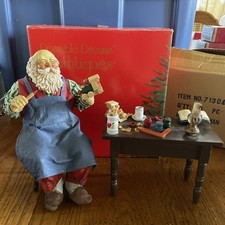 Vtg 1989 Possible Dreams Clothtique Santa at Workbench Figurine Set 713044 Box picture