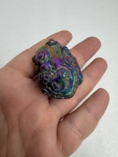 Chalcedony Space Bubble Aura Coated Botryoidal Crystal 72g Carnival Glass Look picture