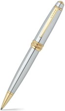 CROSS BAILEY MEDALIST CHROME GOLD TRIM BALLPOINT PEN WITH GIFT BOX (AT0452S-6) picture