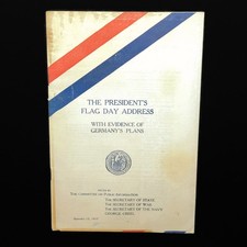 Antique 1917 WWI Woodrow Wilson Flag Day Address Pamphlet Book Boy Scouts BSA picture
