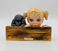 Vintage 1976 Margaret Keane Watching Big Eyes Girl Poodle Figurine Grossman picture