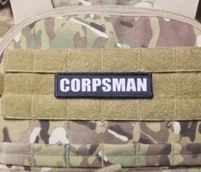 CORPSMAN 1x4 Tactical Hook Navy Military Patch  picture