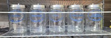 Vintage GRAFCO Medical Jars w/ Acrylic Wall Rack Set of 5 Stainless Lids picture