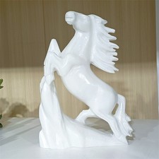 7LBTOP Natural white jadeHorse quartz hand carved crystal skull reiki healing picture