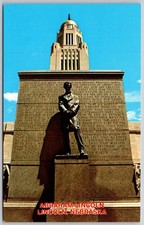 Vintage Abraham Lincoln Statue Postcard Lincoln Nebraska Dunlap Co picture