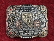 Bull Riding RODEO☆X~TREME☆2001☆CHAMPION TROPHY BUCKLE☆Carson City NV☆Rare☆W12 picture