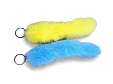 2 Pcs Fluffy Faux Fur Tail Keychain | Cute Fuzzy Keyring Charm for Backpack Bag picture