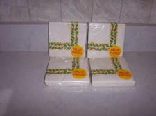 4 pkgs American Greetings Christmas Holiday Hollyberry Napkins 20 count ea pkg picture