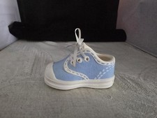 Vintage Ceramic Baby Boy Shoe Miniature Planter picture