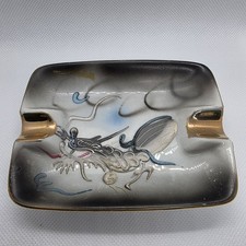 Vintage Japanese “Dragonware” Moriage Hand Painted Ashtray Trinket Dish GUC picture