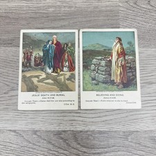 Berean Lesson Pictures Trade Card Lot 2 Vintage 1908 1909 Multi-Color Bible USA picture