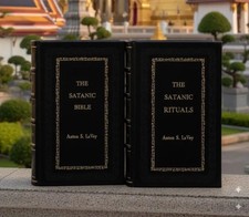 The Satanic Bible and The Satanic Rituals  Anton S.Lavey Leather Bound picture