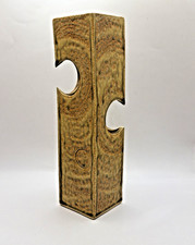 VTG MCM Brutalist Ceramic Cutout Vase, Ikebana Vessel, Unknown Artist Signature picture