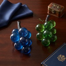 Royal Blue & Green Vintage Glass Grapes – Large Bubble Clusters – Classic Luxury picture