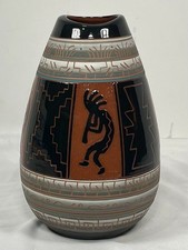 Vintage Navajo Pottery Vase Kokopelli Signed J. Platero  picture
