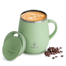 Ideus 16 oz Insulated Coffee Mug with Handle and Lid, Double Wall Stainless S... picture