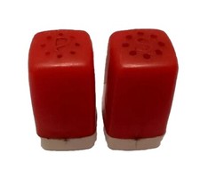 Vintage fun S & S ROYAL BLUE STORE, ROLLING PRAIRIE Plastic Salt Pepper Shakers picture
