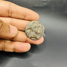 Ancient Greek Silver Coin, Classical Portrait Tetradrachm, picture
