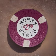 🚨RARE Monte Carlo Casino Reno Nevada $2.50 Chip 1975 RARE. Tk🚨NOT CANCELLED picture