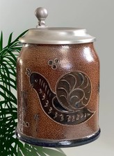 Vintage Marzi & Remy German Beer Stein 414C Art Nouveau Snail Jugendstil - 4 In. picture