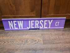 Vintage New Jersey Ct Street Sign Double Sided Heavy Extruded Rib Aluminum... picture