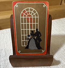 Vintage Art Deco Single Playing Card- Silhouette Couple picture