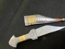 Jordanian Jambiya Knife - Bedouin Dagger with Double-Edged Carbon Steel Blade picture