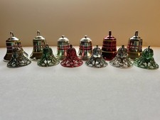 Vintage Bradford Plastic Ornaments Bells Stripe & Filagree  picture