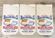Vintage Spring Grove Roller Mills Matchless Flour Bags Lot 3 Hurst Bros PA picture