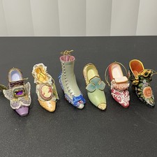 VTG Miniature Figurine Shoes LOT of 6 Heirloom Ornaments By Ashton-Drake picture
