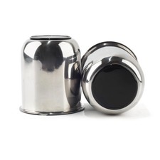2Pcs 3.19in Trailer Wheel Center Caps Push Through Stainless Steel Hub caps f... picture