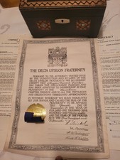Three Vintage Documents Two Contracts And Delta Upsilon Fraternity picture