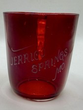 Antique Ruby Flash Red Souvenir Cup Jerrico Springs Missouri 3” Tall picture